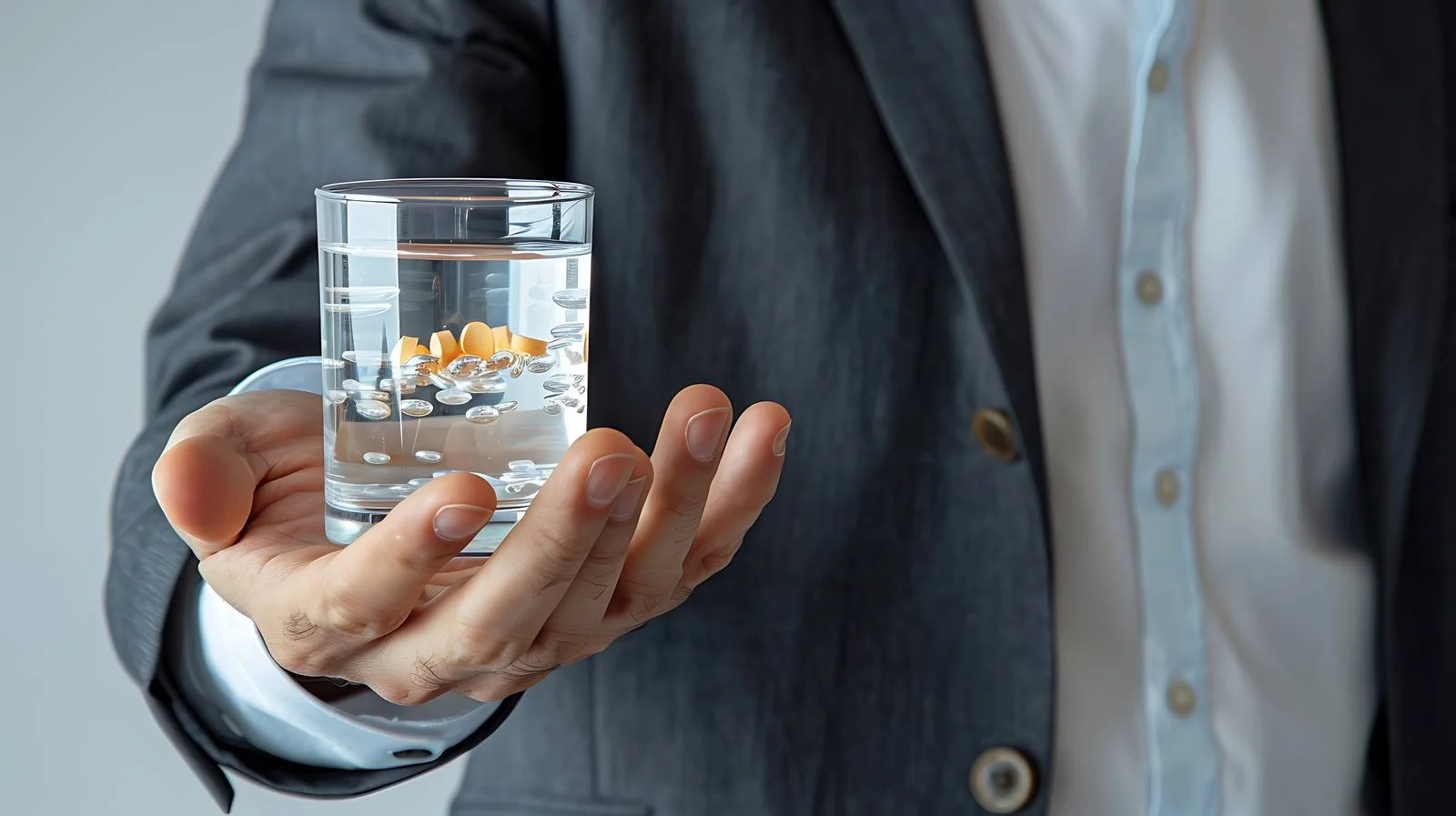 Businessman Taking Medication at Work — free download from Dotvec