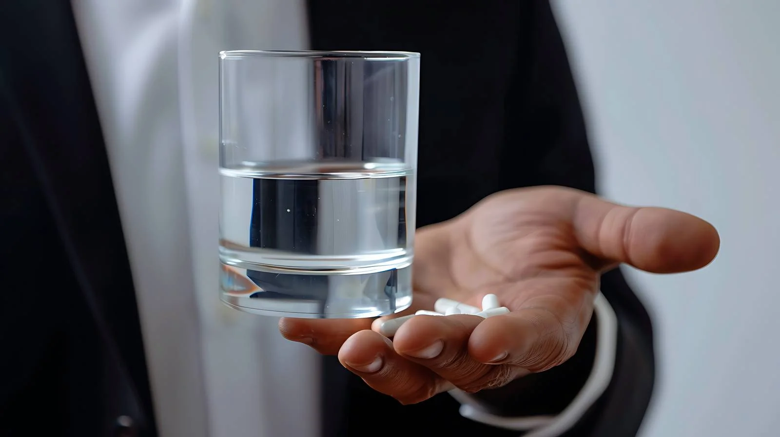 Professional taking medication at workplace — free download from Dotvec