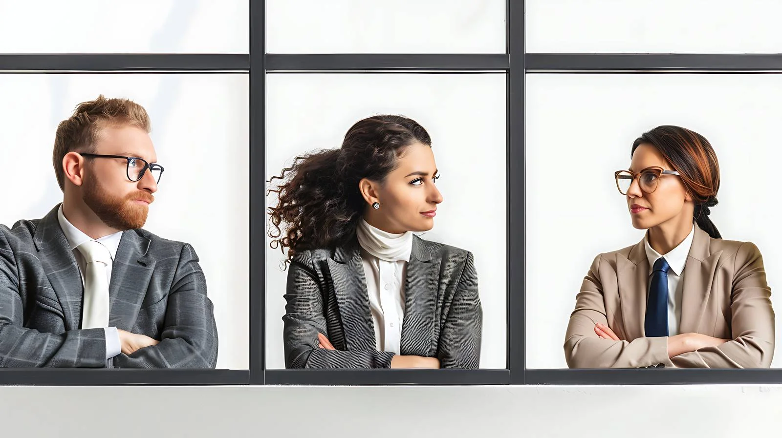 Office Discussion Behind Windowpane — free download from Dotvec