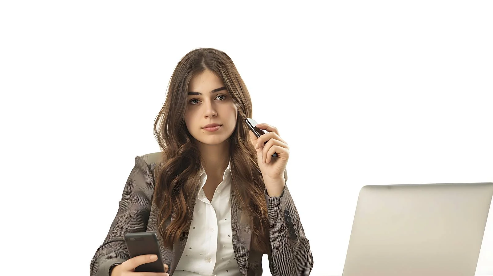 Professional Businesswoman Office Cell Phone — free download from Dotvec