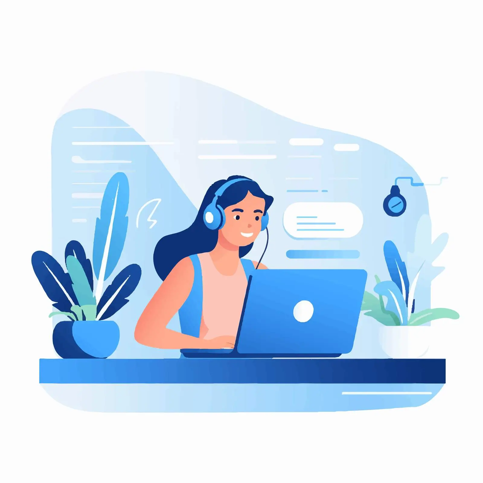 Businesswoman Consulting Assistant in Call Center — free download from Dotvec