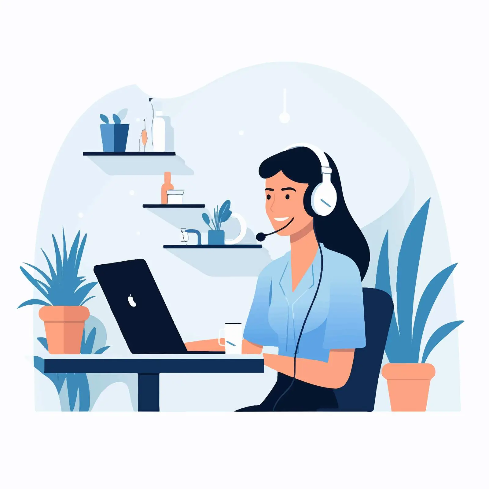 Businesswoman Communicating with Call Center Assistant — free download from Dotvec