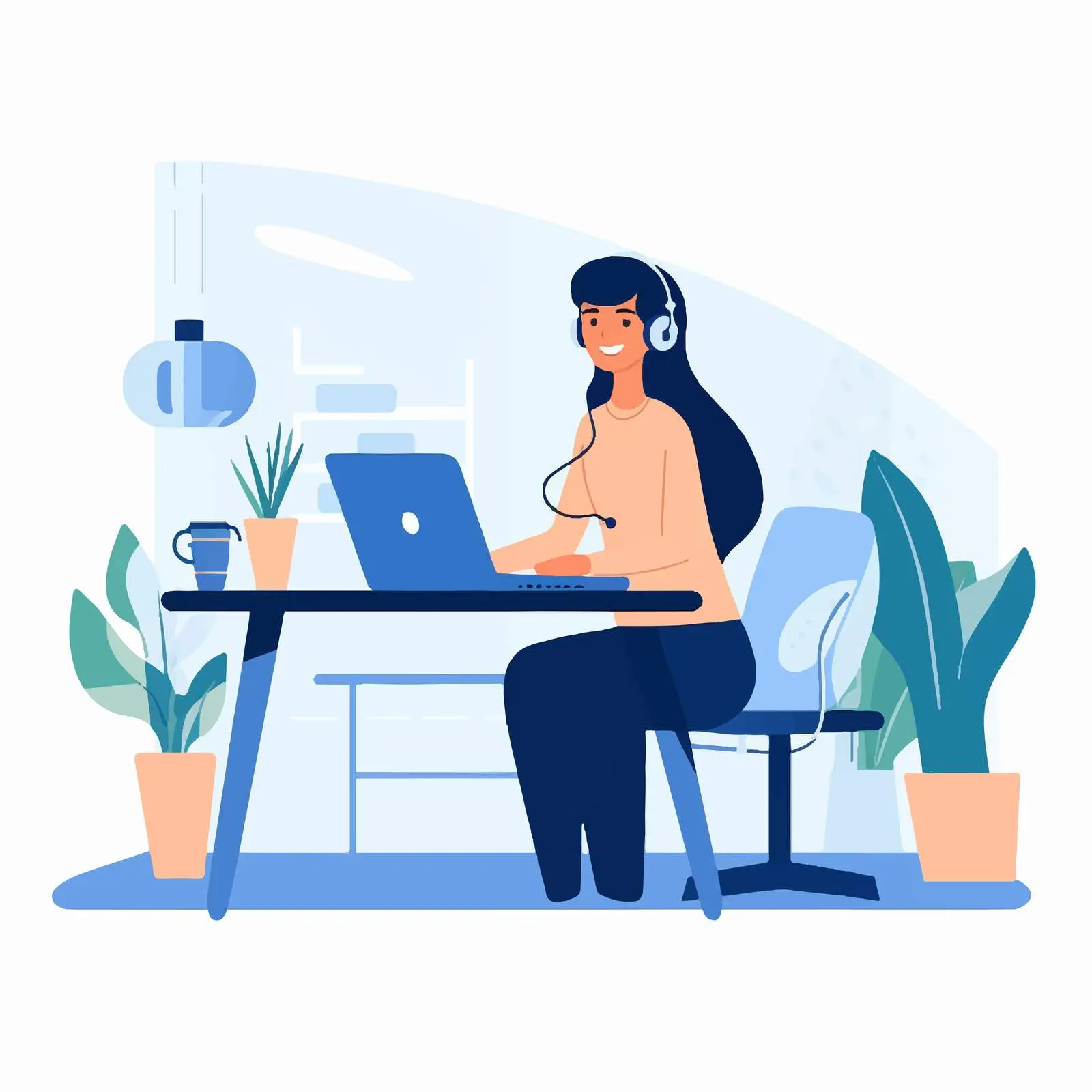 Businesswoman Engaging with Call Center Assistant — free download from Dotvec