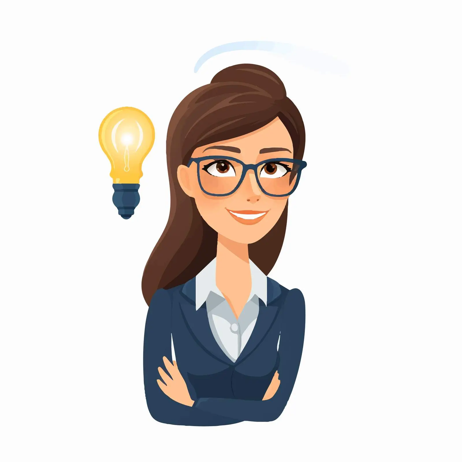 Businesswoman Character Avatar with Idea Icon — free download from Dotvec