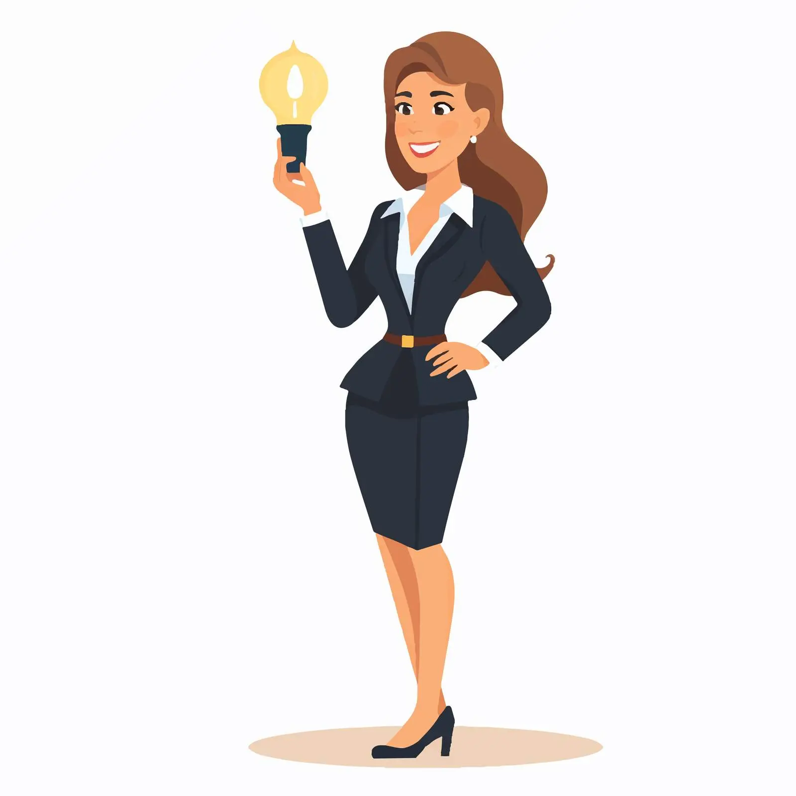 Businesswoman Avatar with Idea Icon Cartoon Vector — free download from Dotvec