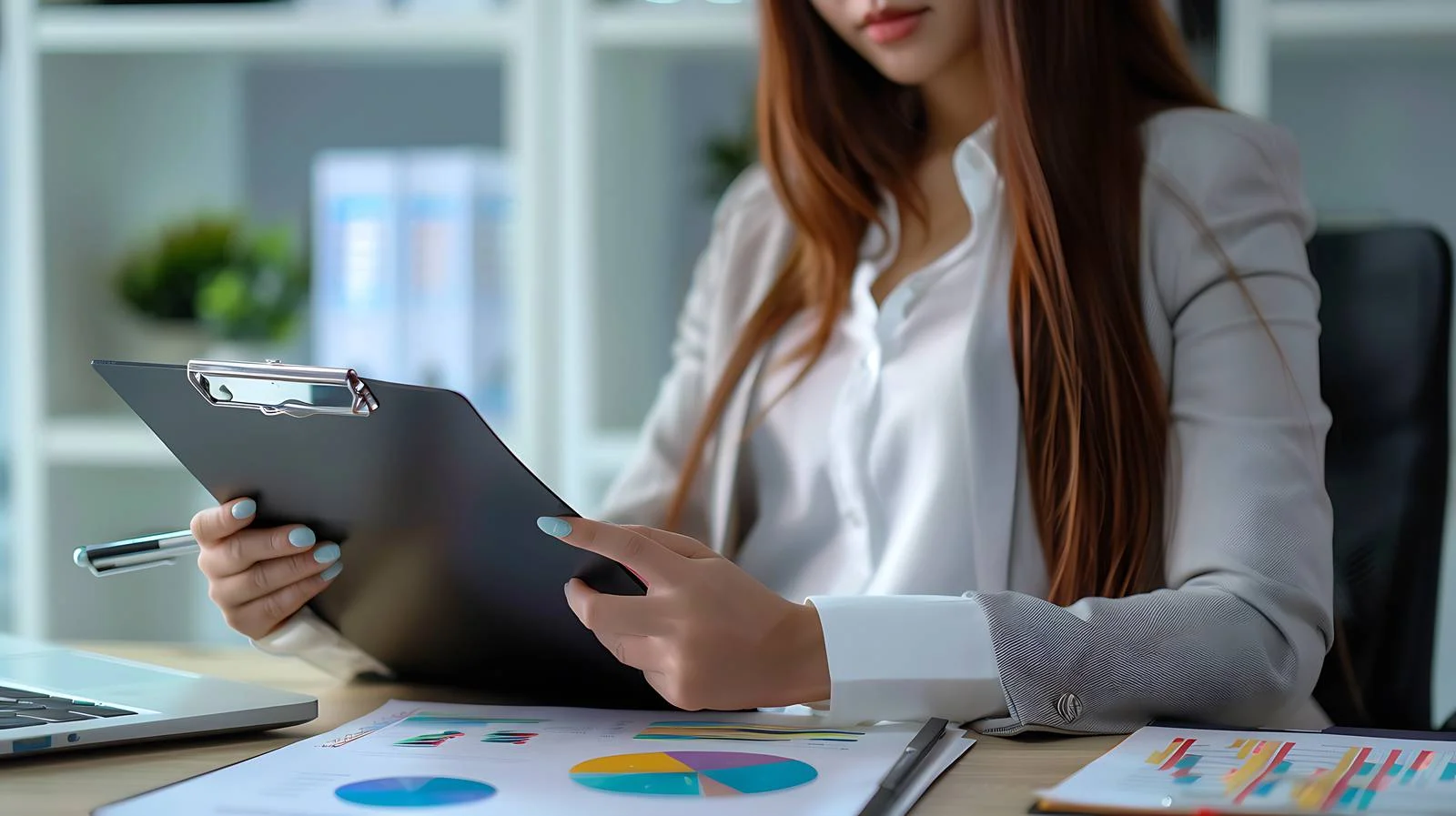 Professional Woman Organizing Office Work — free download from Dotvec