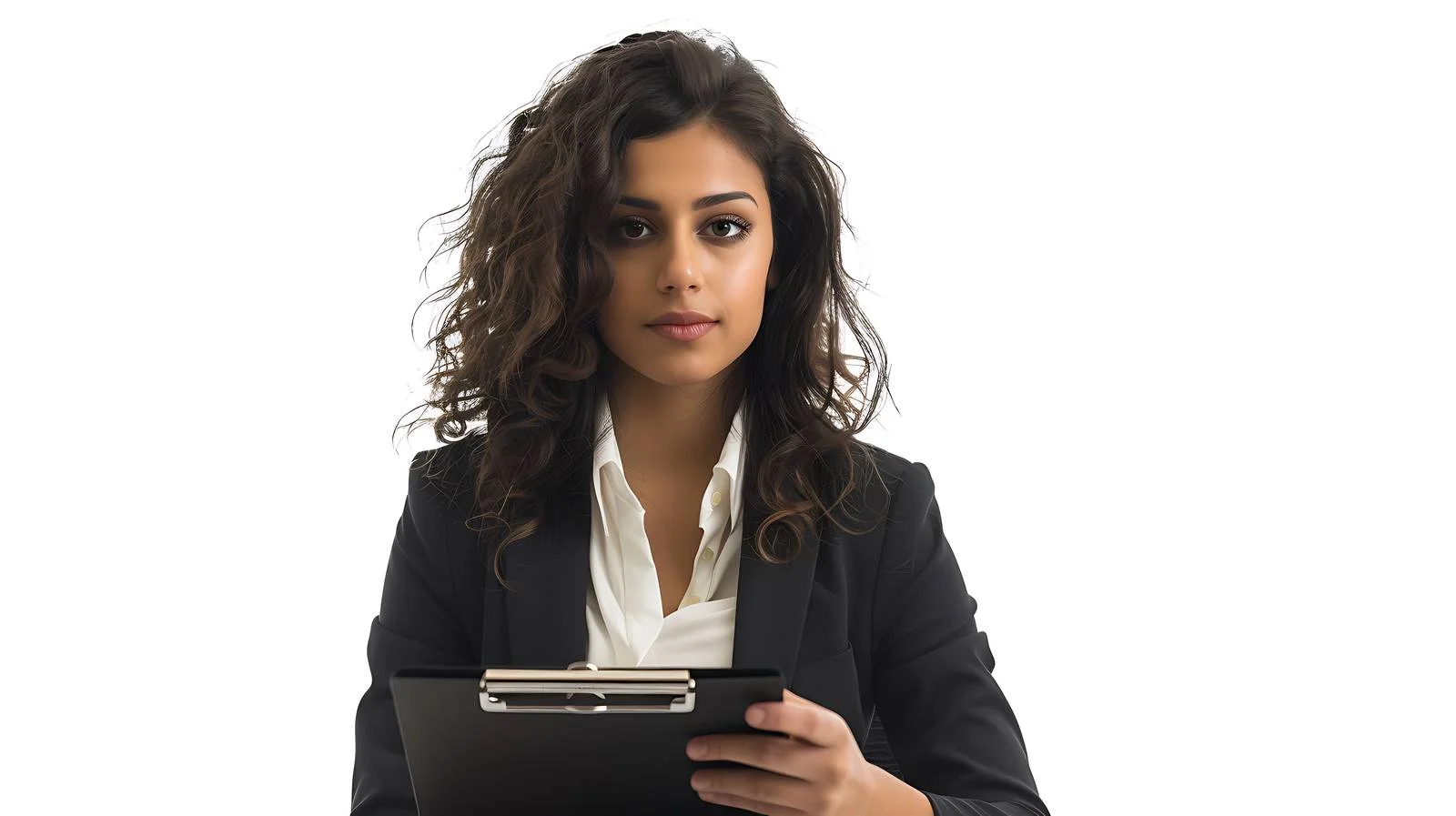 Professional Businesswoman Organizing Data on Desk — free download from Dotvec