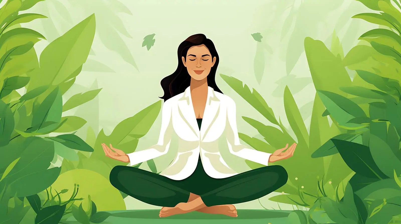 Serene Businesswoman on Green Background — free download from Dotvec