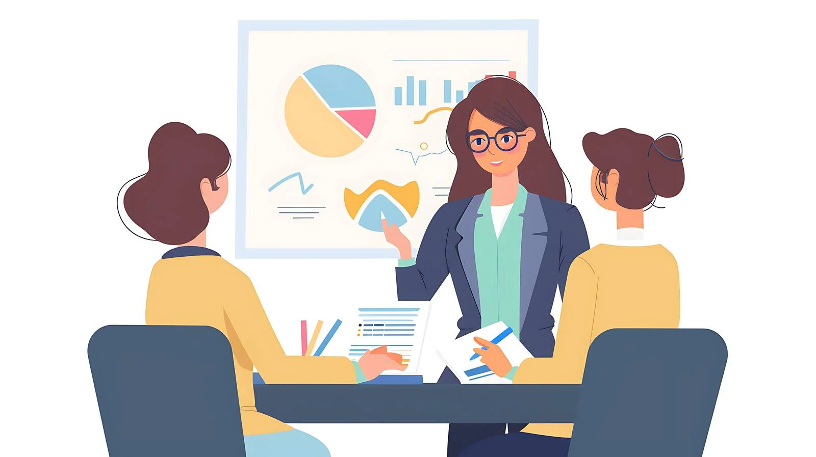 Professional Businesswoman Leading Office Meeting — free download from Dotvec