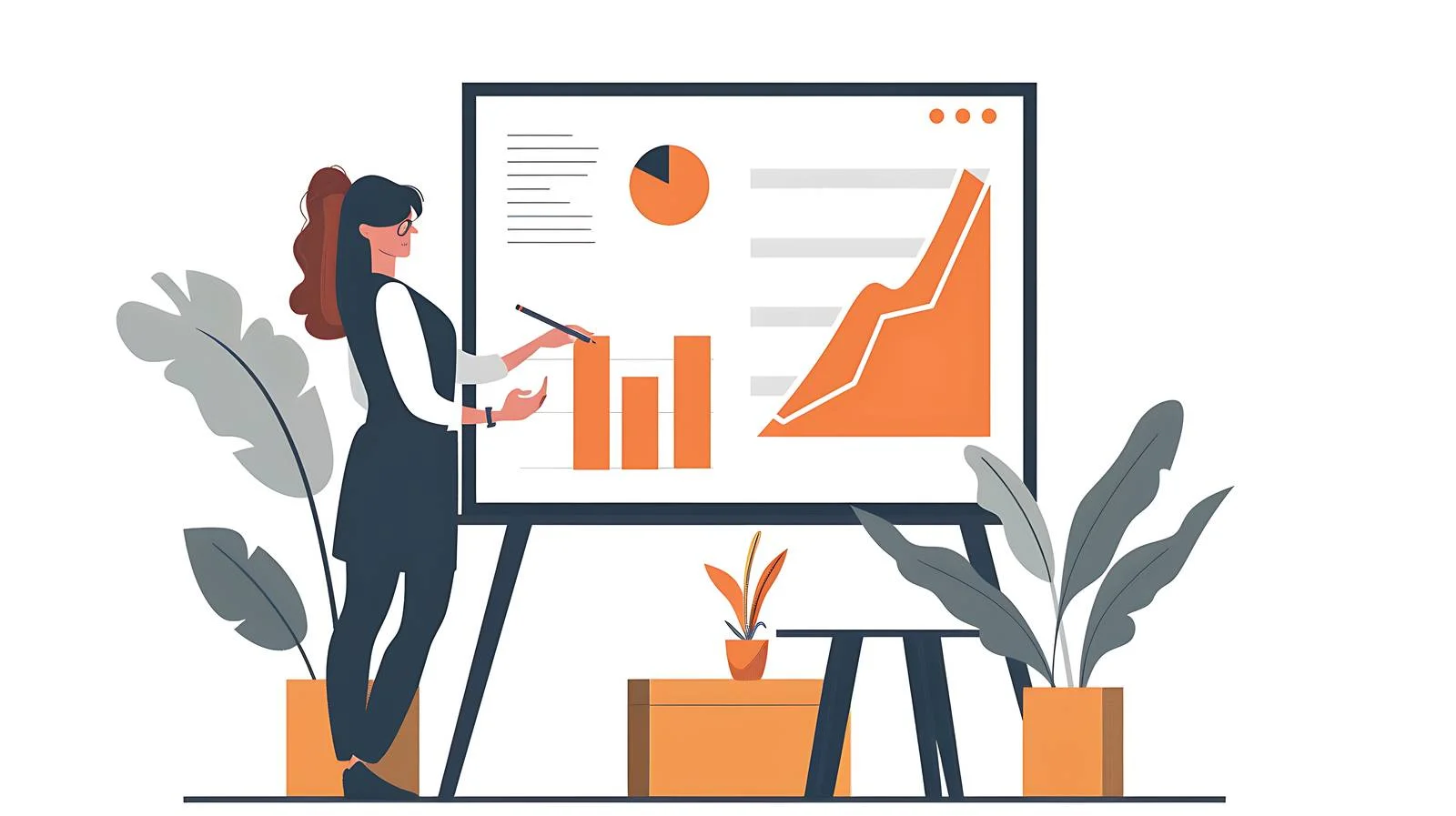 Professional Businesswoman Leading Loft Office Presentation — free download from Dotvec