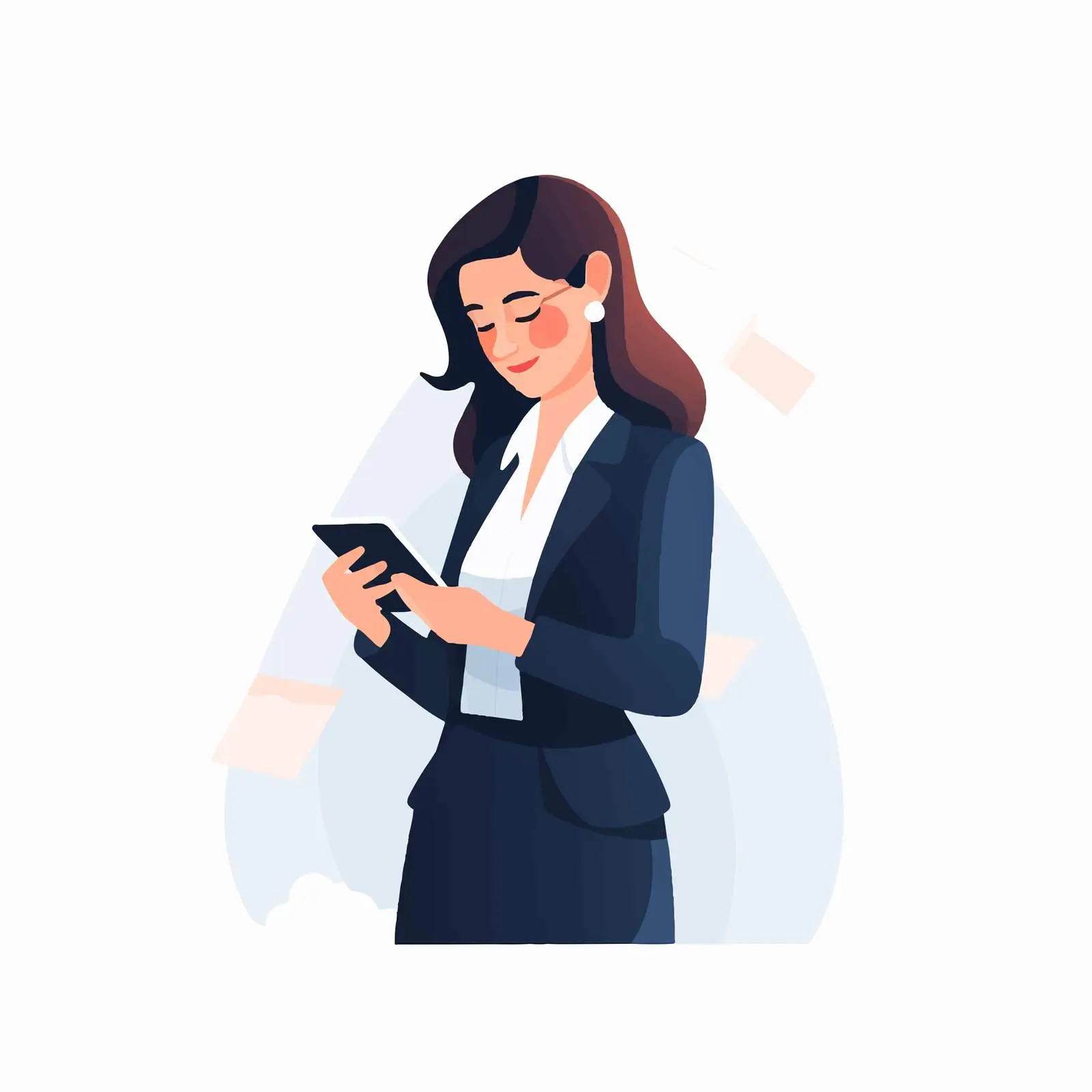 Businesswoman Using Smartphone for Business Insights — free download from Dotvec