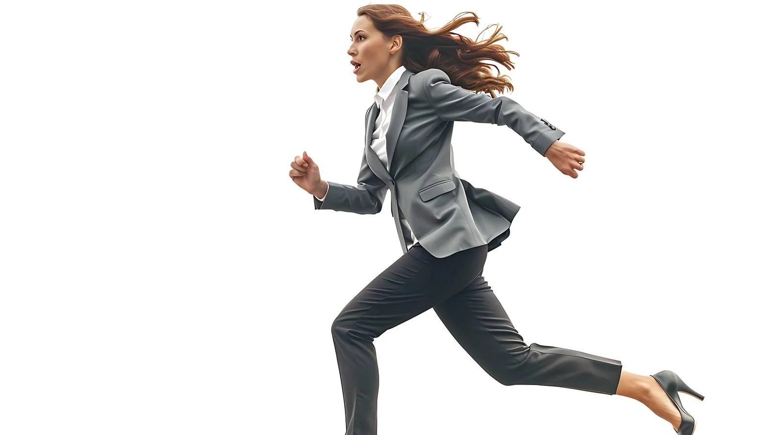 Running Businesswoman Isolated White Background — free download from Dotvec