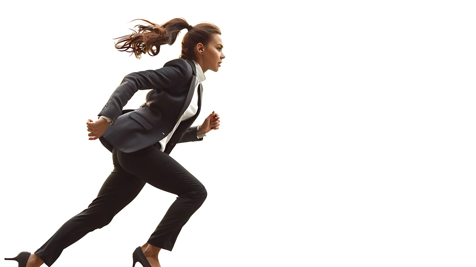 Professional Businesswoman Running Street Scene — free download from Dotvec