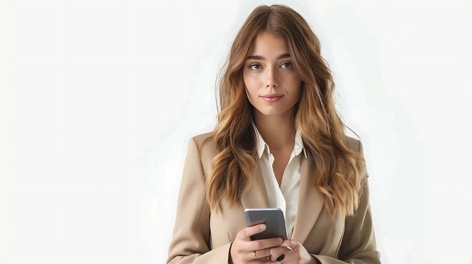Professional Office Woman with Smartphone — free download from Dotvec