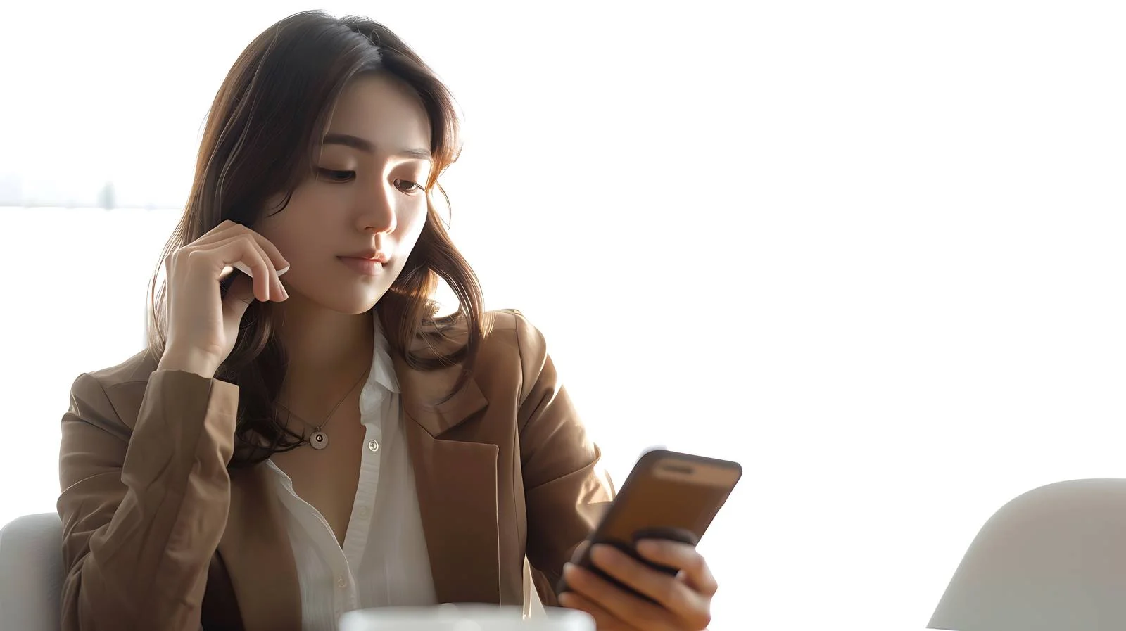 Professional Woman Cafe Phone Call — free download from Dotvec