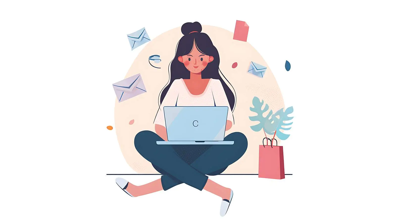 Businesswoman Shopping Online with Laptop — free download from Dotvec