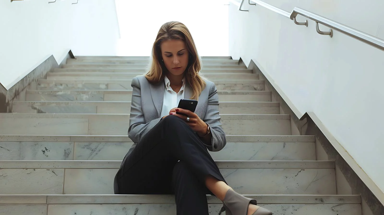 Professional Businesswoman on Stairs — free download from Dotvec