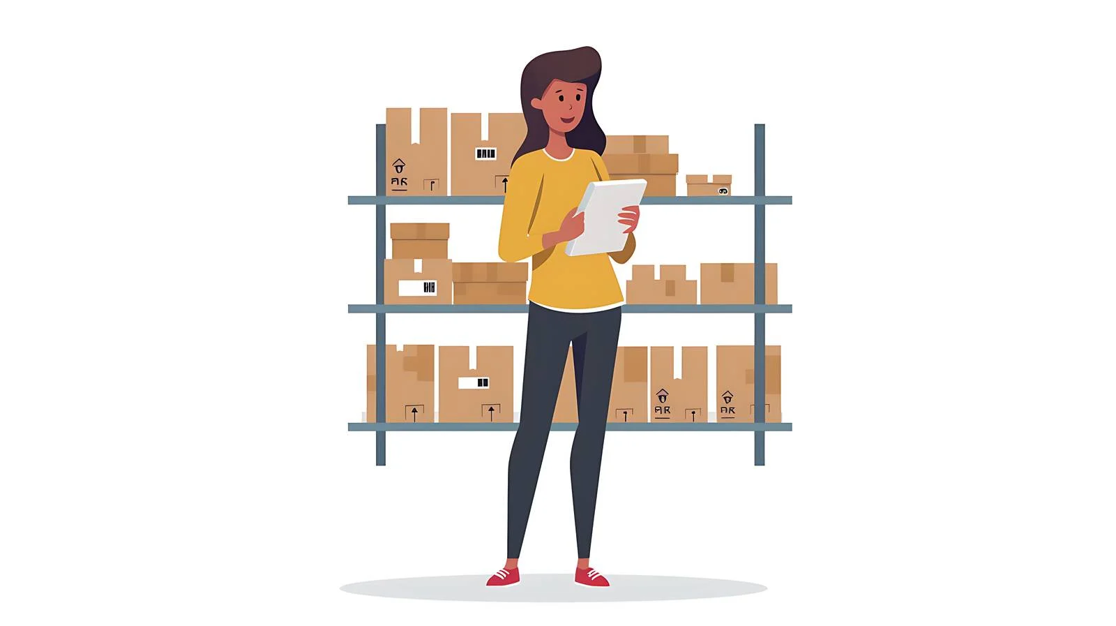Businesswoman at Factory Storehouse — free download from Dotvec
