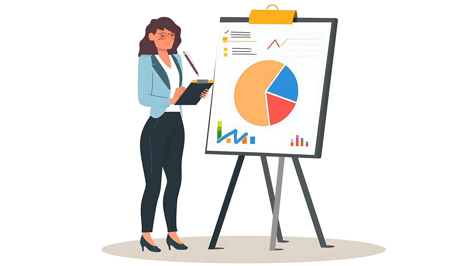 Businesswoman Writing on Flipchart During Presentation – free training image from Dotvec