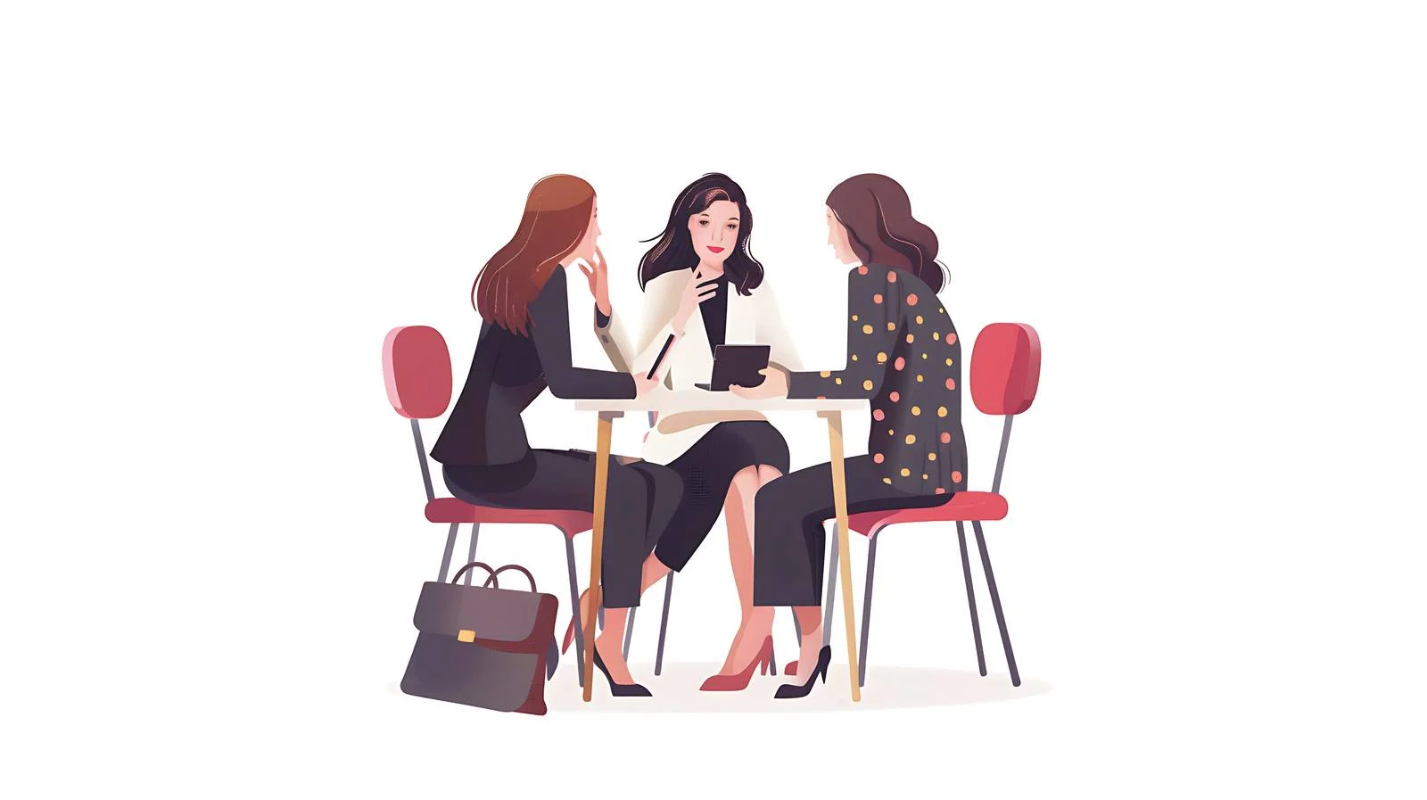 Professional Women Meeting Smartphone Usage — free download from Dotvec