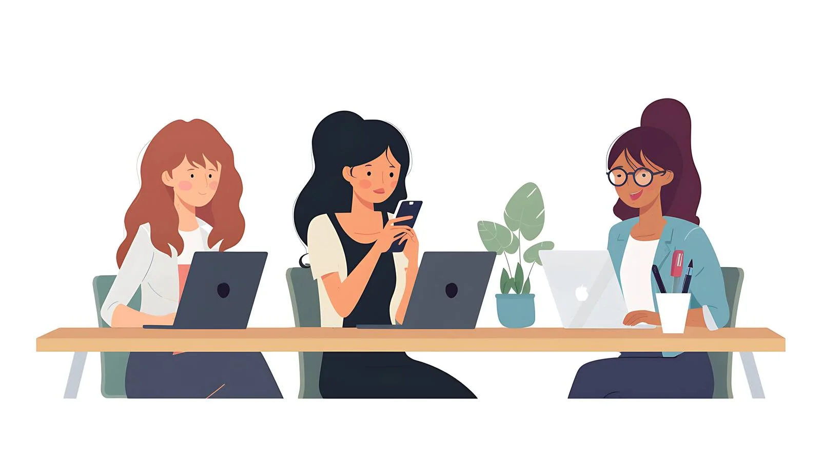 Professional Multitasking in Business Meeting — free download from Dotvec