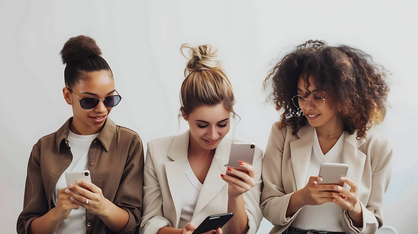 Professional Businesswomen Smartphone Meeting Image — free download from Dotvec