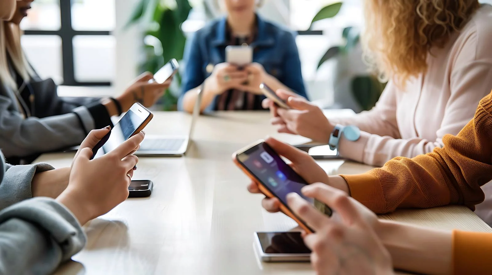 Professional Women Smartphone Meeting Image – free presenting image from Dotvec