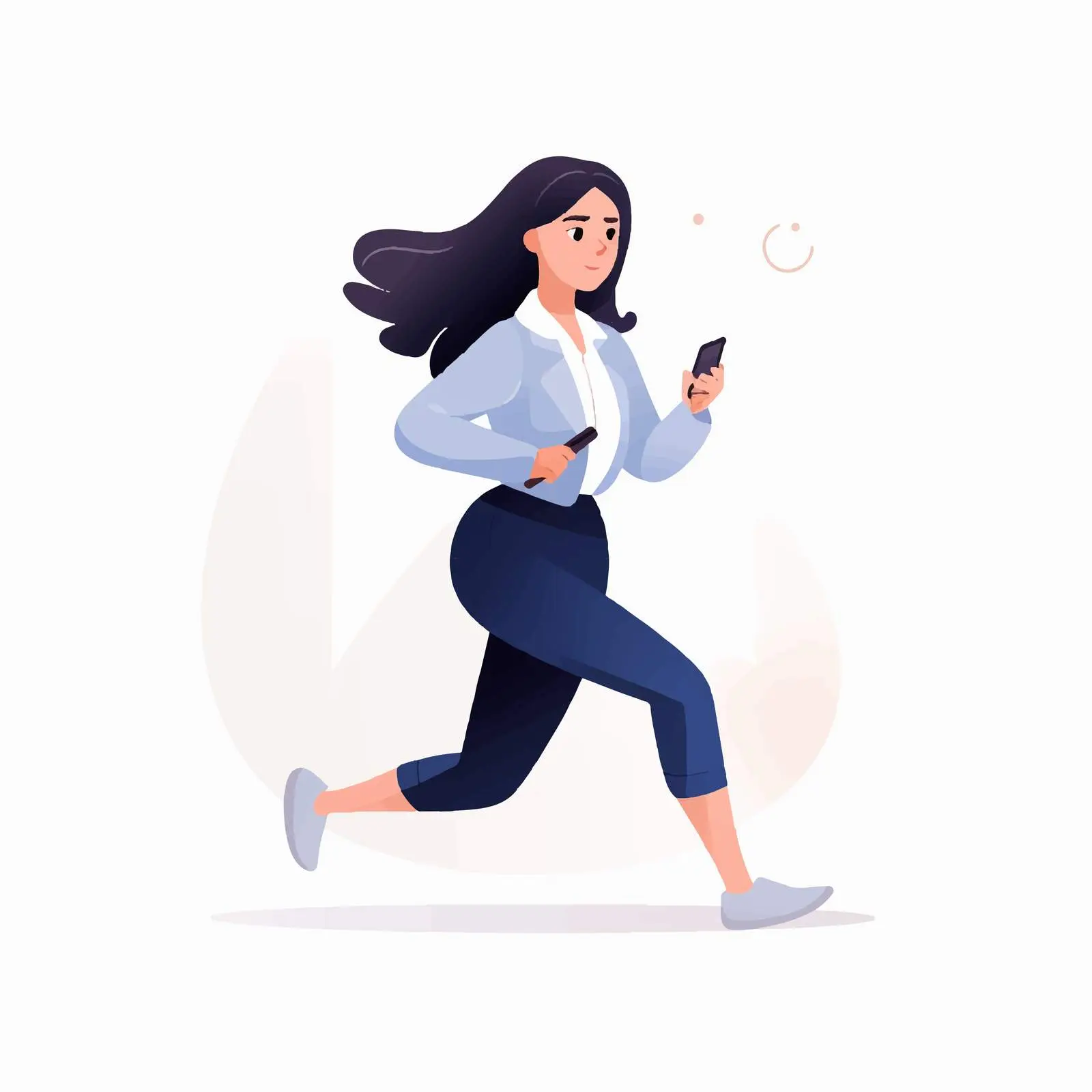 Trendy Woman with Cell Phone Vector Portrait – free cell phone image from Dotvec