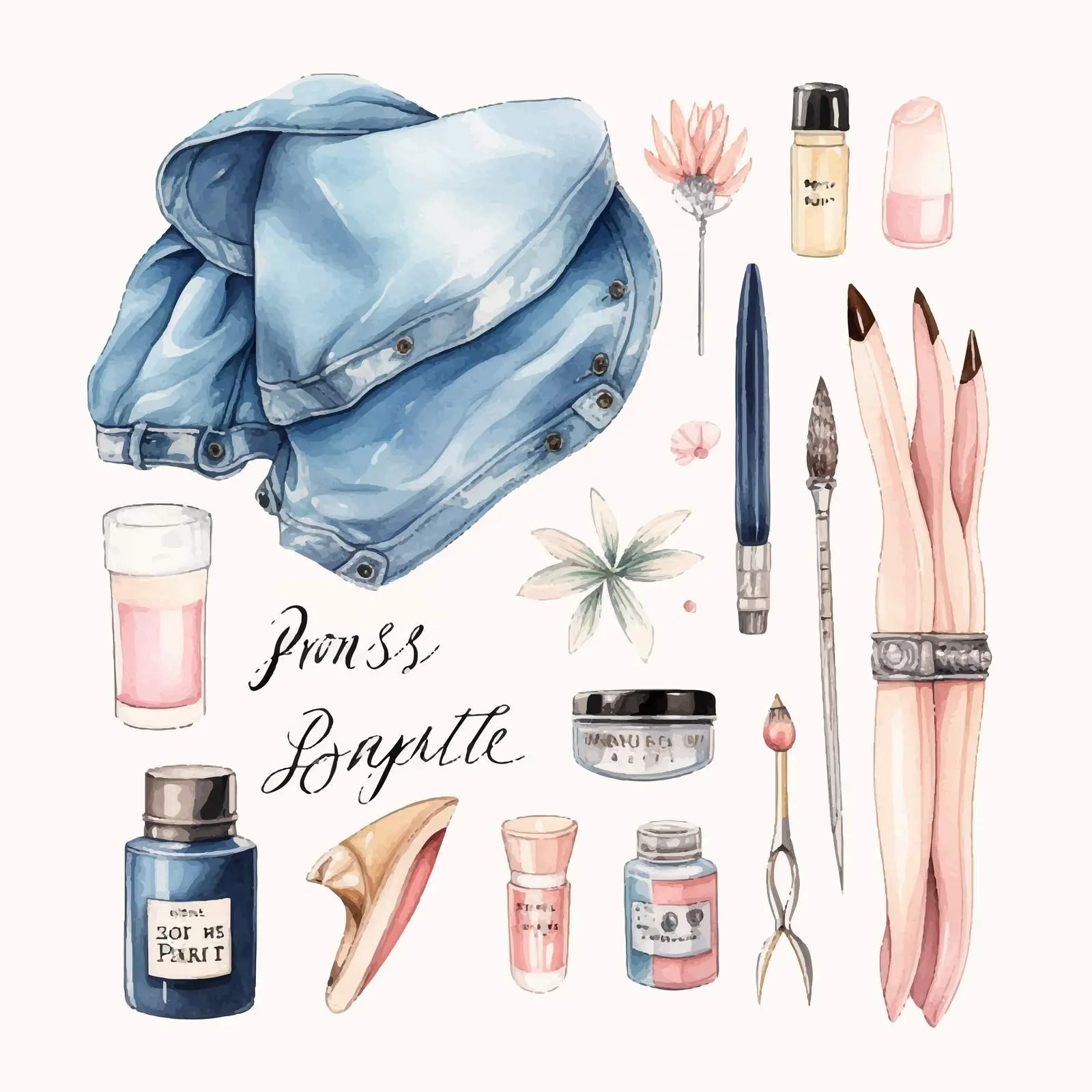 Handwritten Inscription Manicure Tools Vector Design – free nail tools image from Dotvec