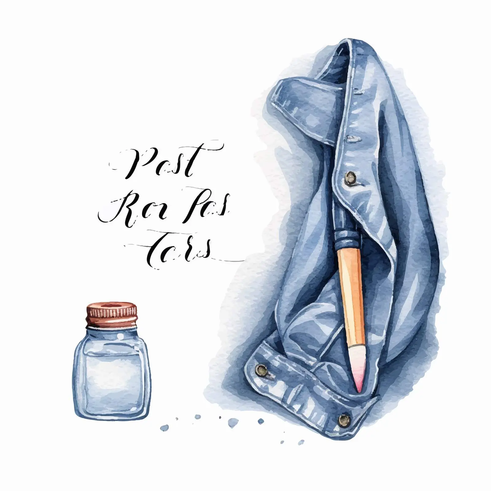 Handwritten Inscription on Jeans Pocket Nails – free pocket image from Dotvec