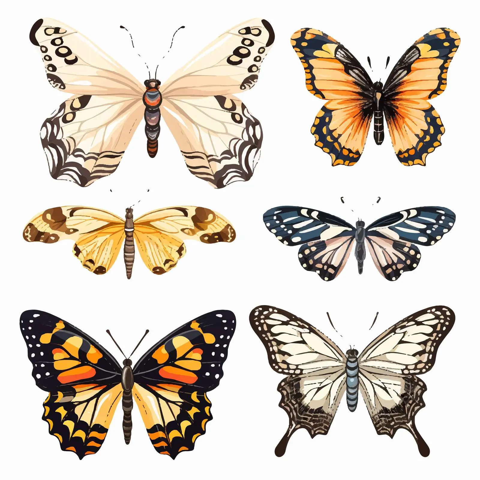 Butterflies and Dragonflies with Tiger Print — free download from Dotvec
