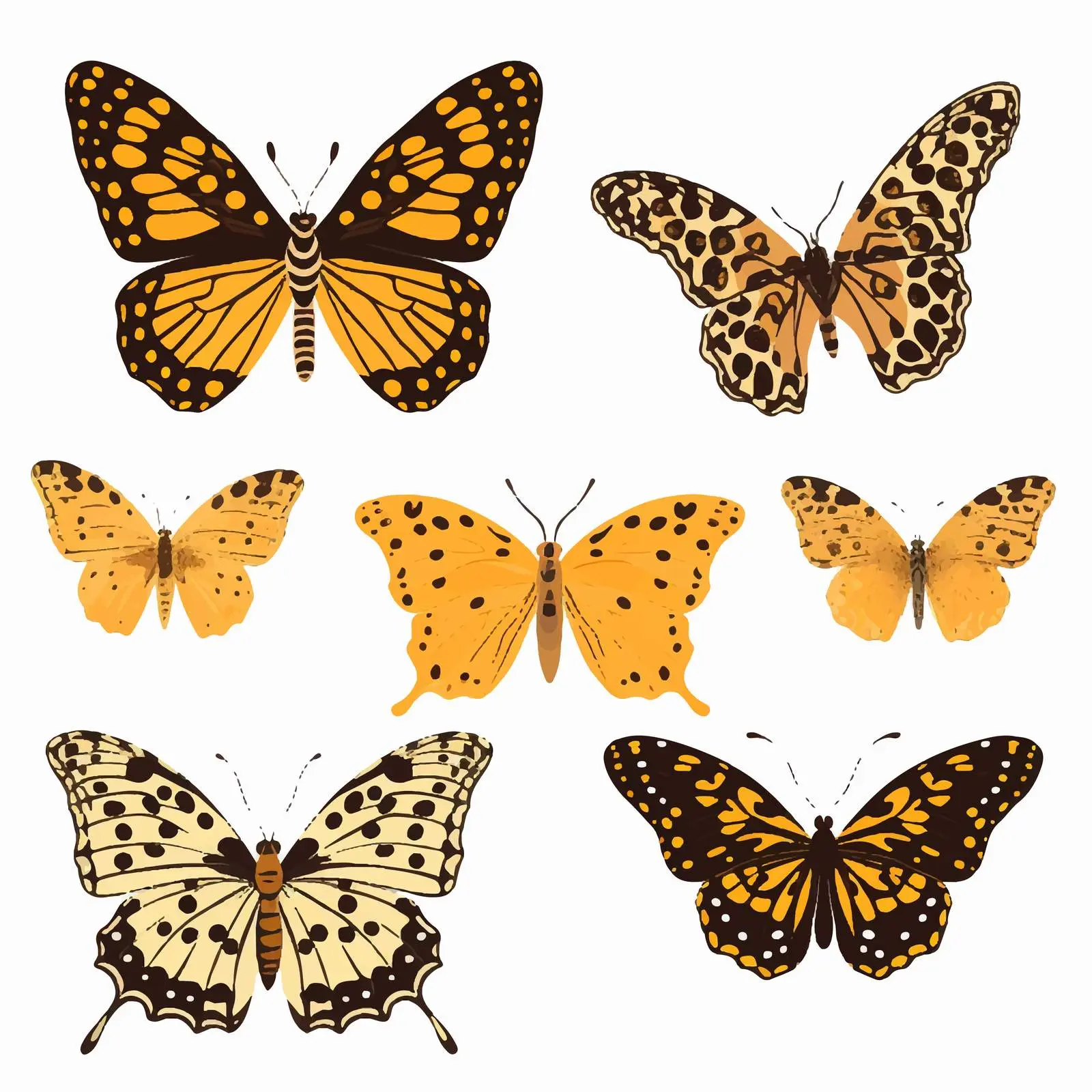 Butterflies with Leopard Skin Print Clip Art — free download from Dotvec