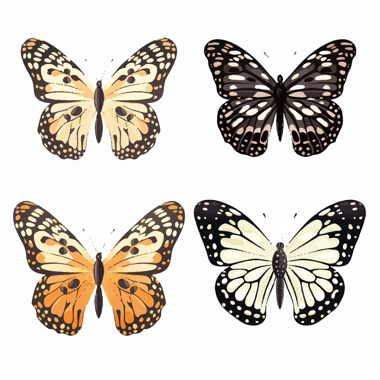 Leopard Skin Print Butterflies Clip Art — free download from Dotvec