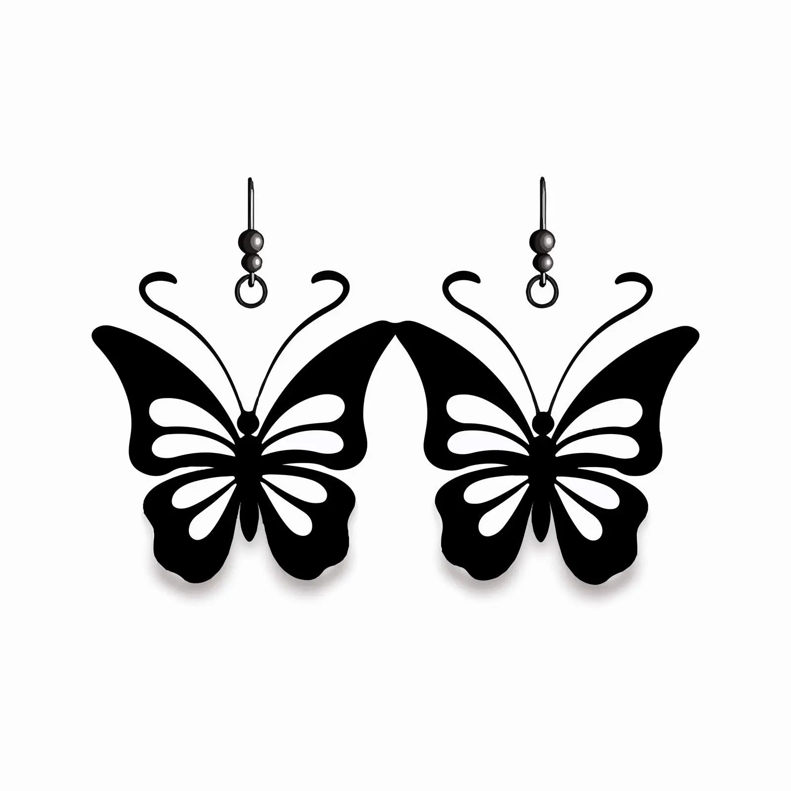 Black Butterfly Silhouettes for Easter Earrings — free download from Dotvec