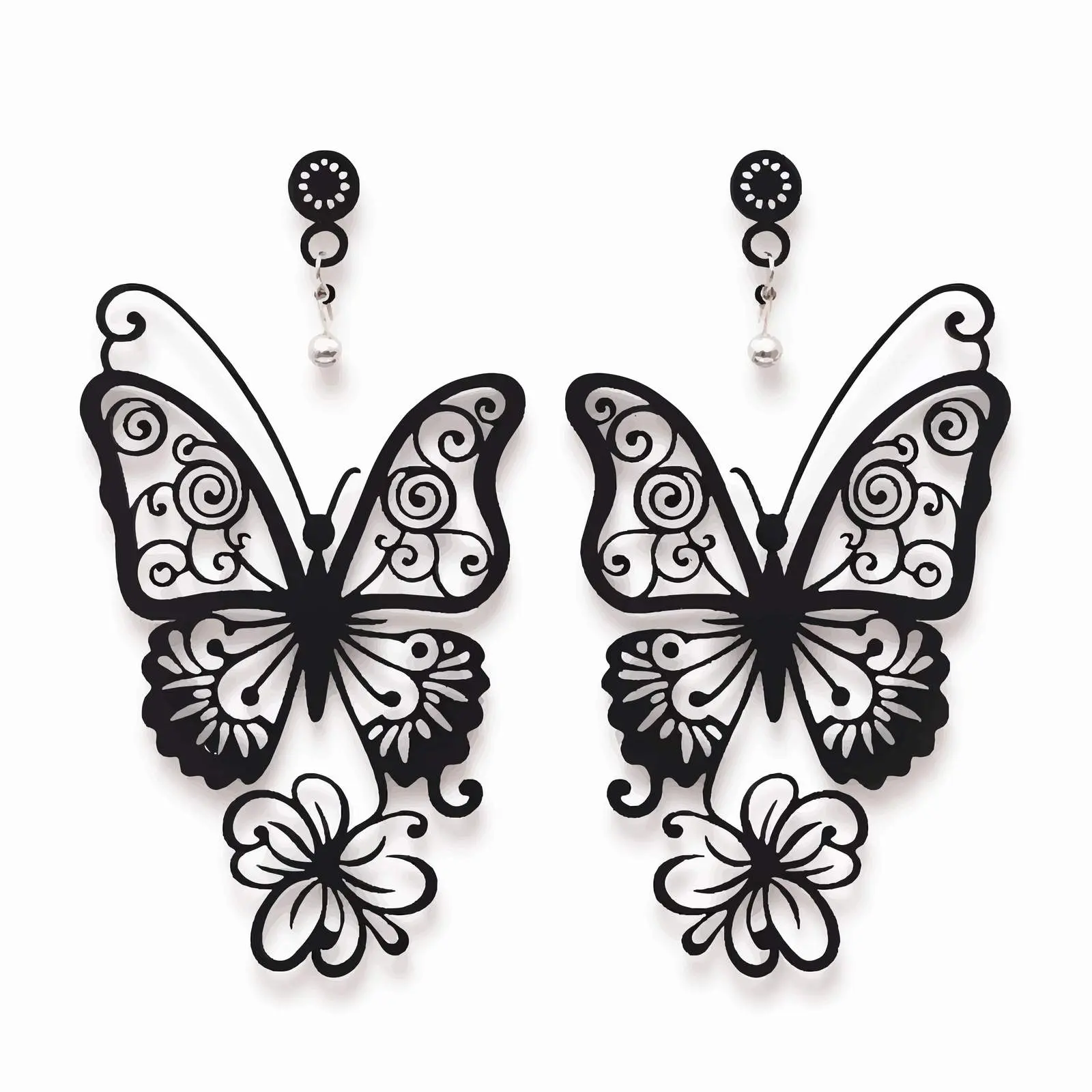 Spring Easter Butterfly Silhouettes for Earrings — free download from Dotvec