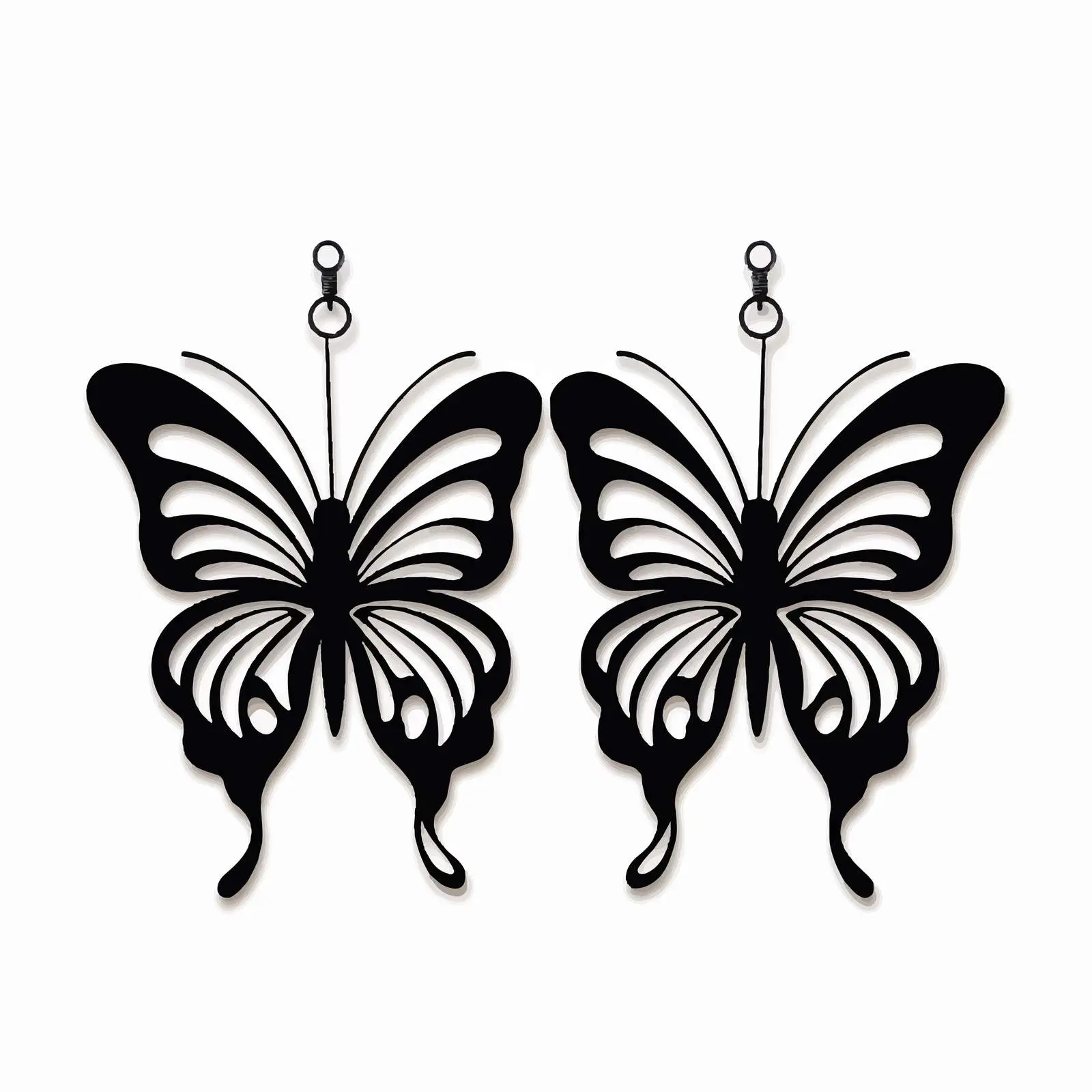 Spring Easter Black Butterfly Silhouette Earrings Vector — free download from Dotvec