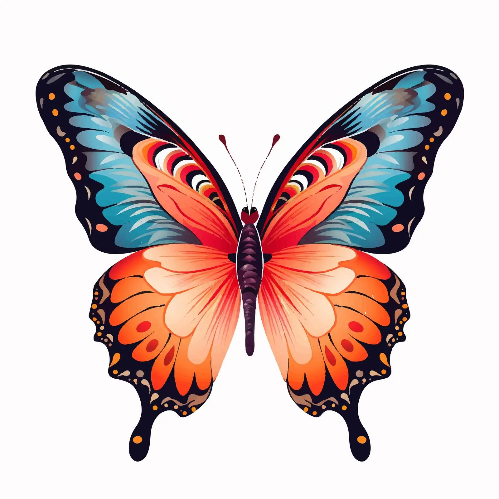 Elegant Butterfly Line Vector Illustration on White Background — free download from Dotvec