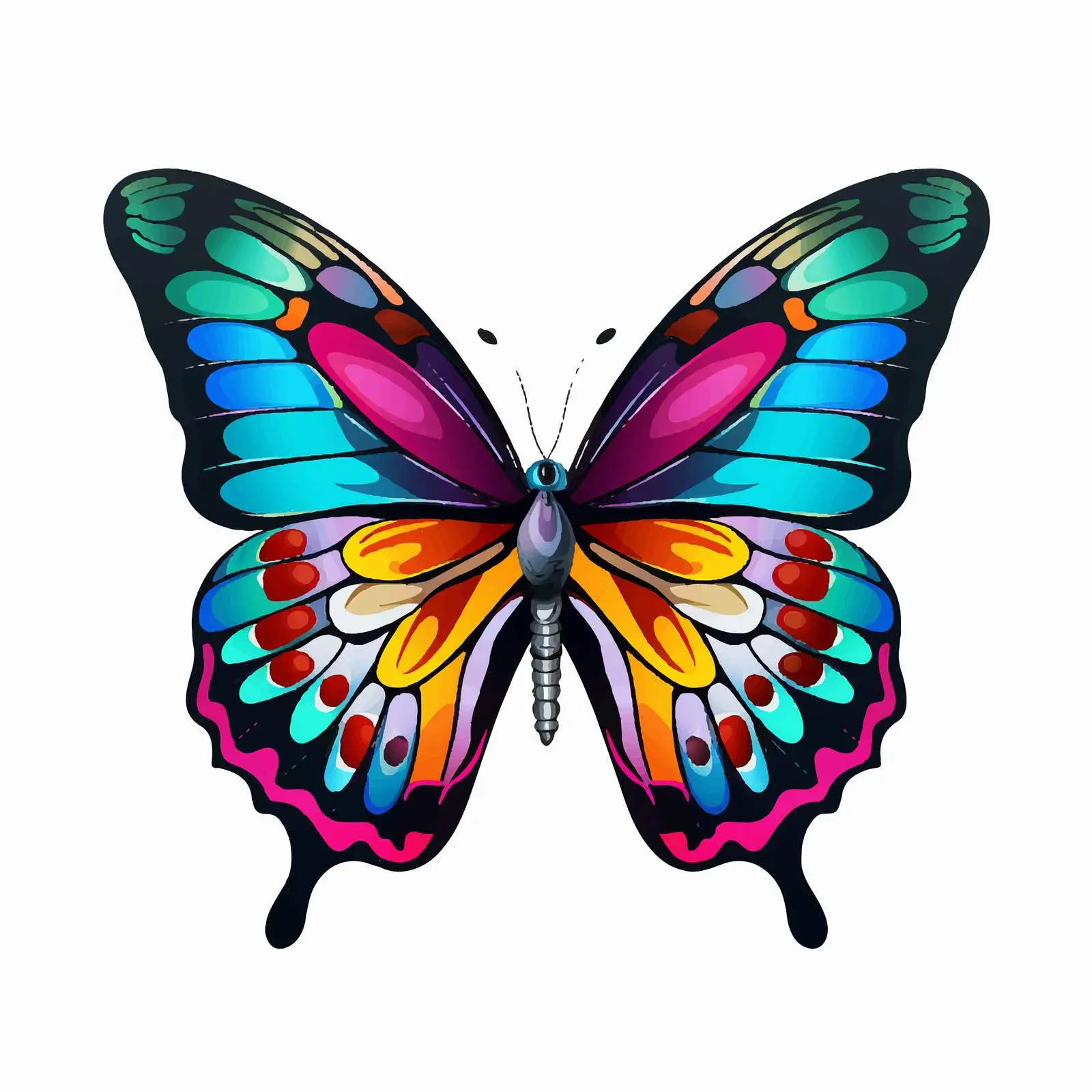 Butterfly Line Vector Illustration on White Background — free download from Dotvec