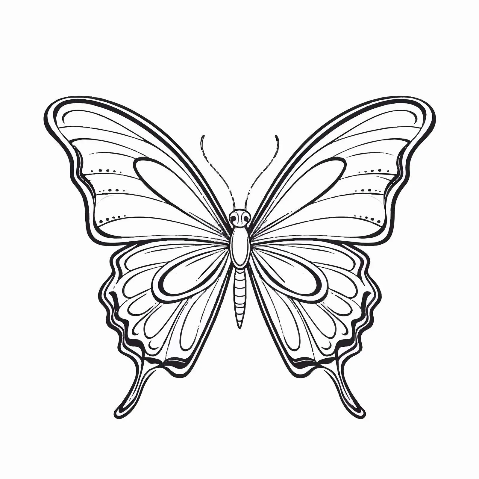 Butterfly Outline Vector Illustration on White Background — free download from Dotvec