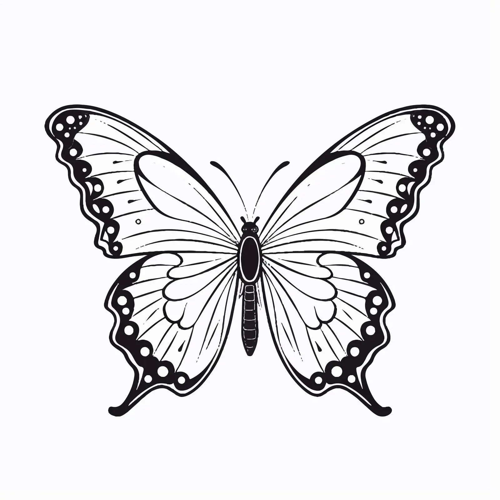 Butterfly Outline Vector Illustration on White Background — free download from Dotvec