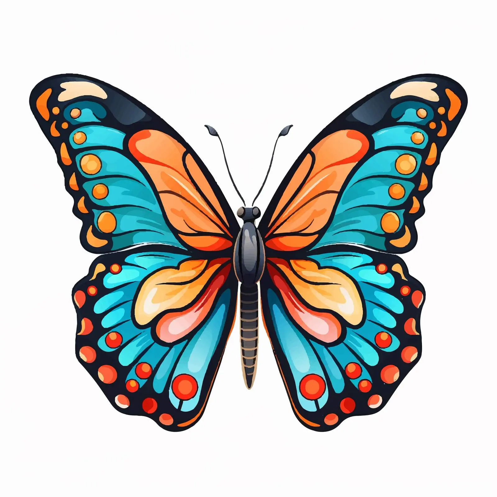 Isolated Butterfly Vector Illustration on White Background — free download from Dotvec