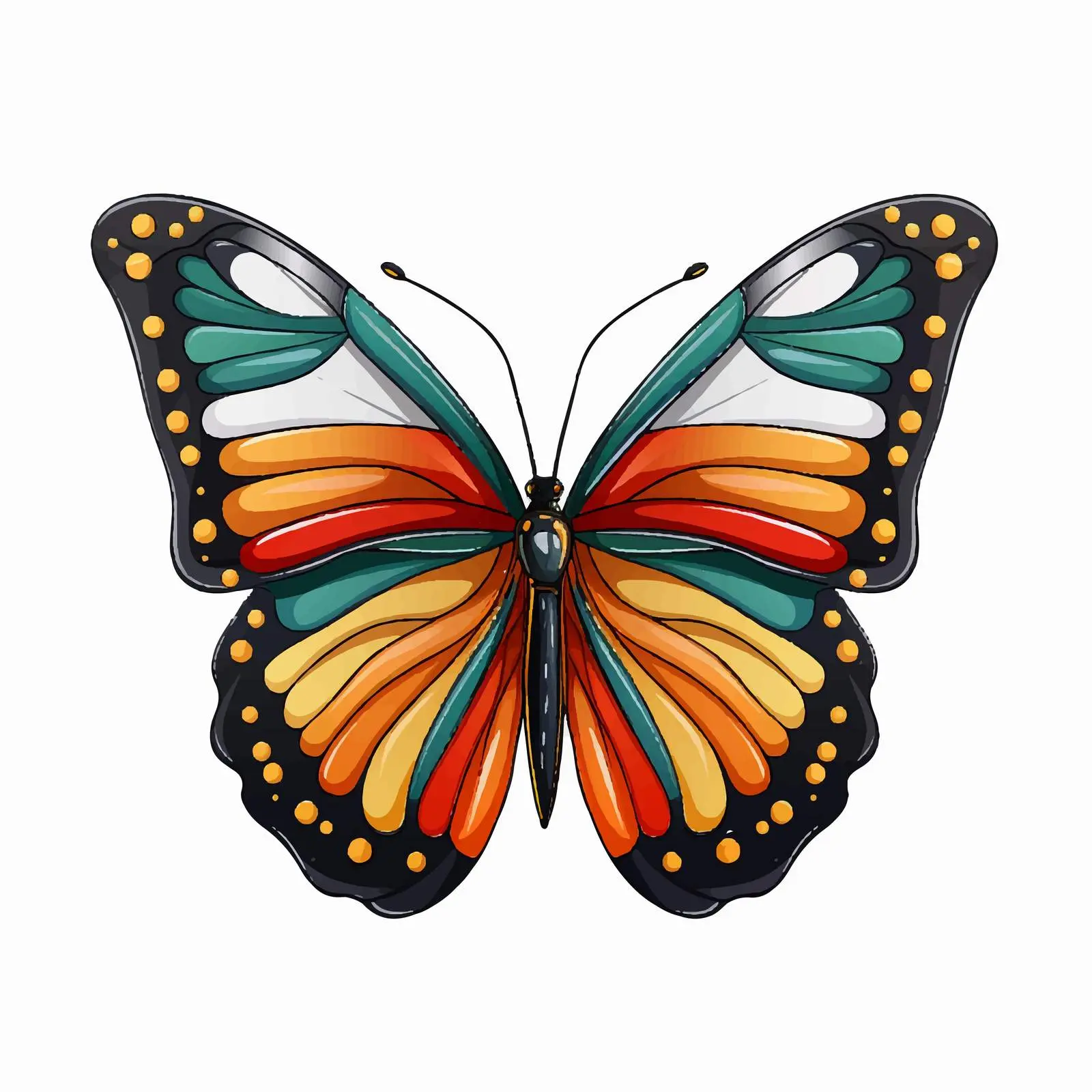 Colorful Butterfly Wings with National Flag Design — free download from Dotvec