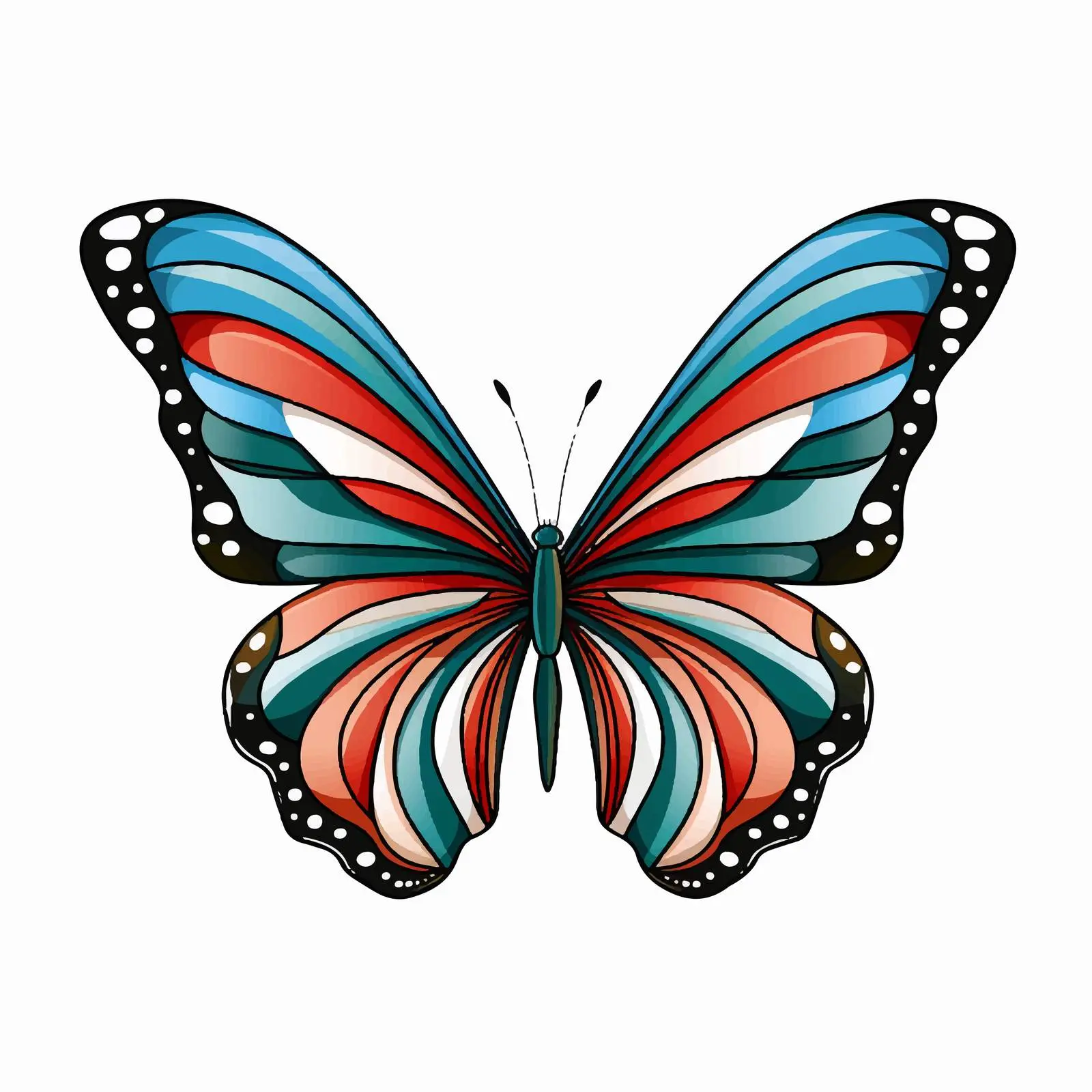 Colorful Butterfly Wings Inspired by National Flags — free download from Dotvec