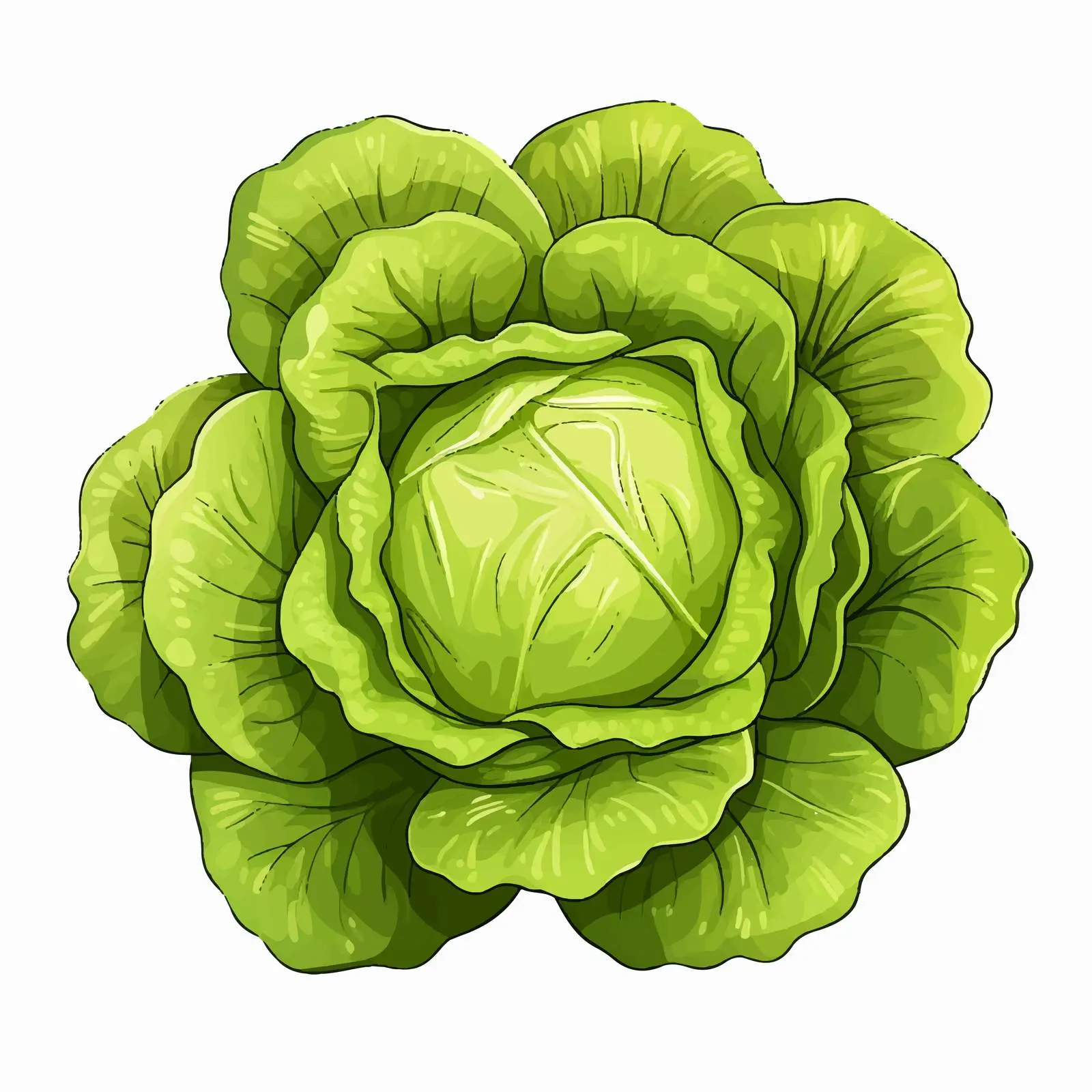 Butterhead Lettuce Vector Illustration on White Background — free download from Dotvec
