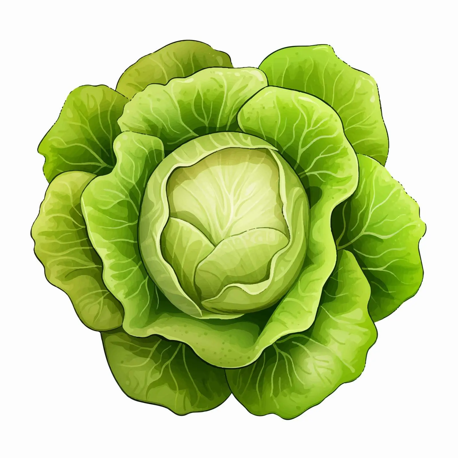 Butterhead Lettuce Vector Illustration on White Background — free download from Dotvec