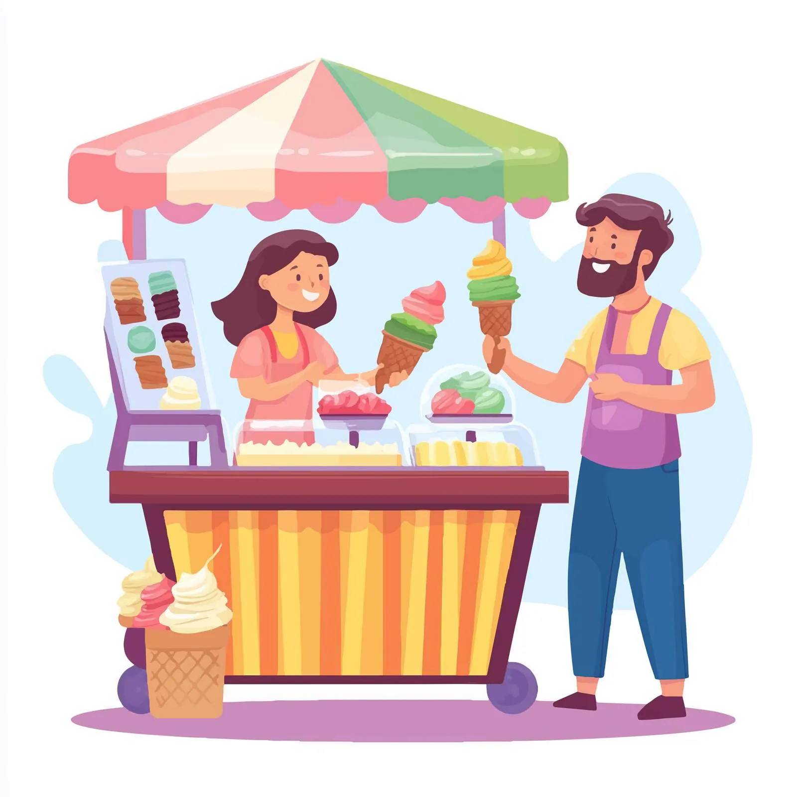 Ice Cream Vendor at Park Stall – free frozen dessert image from Dotvec