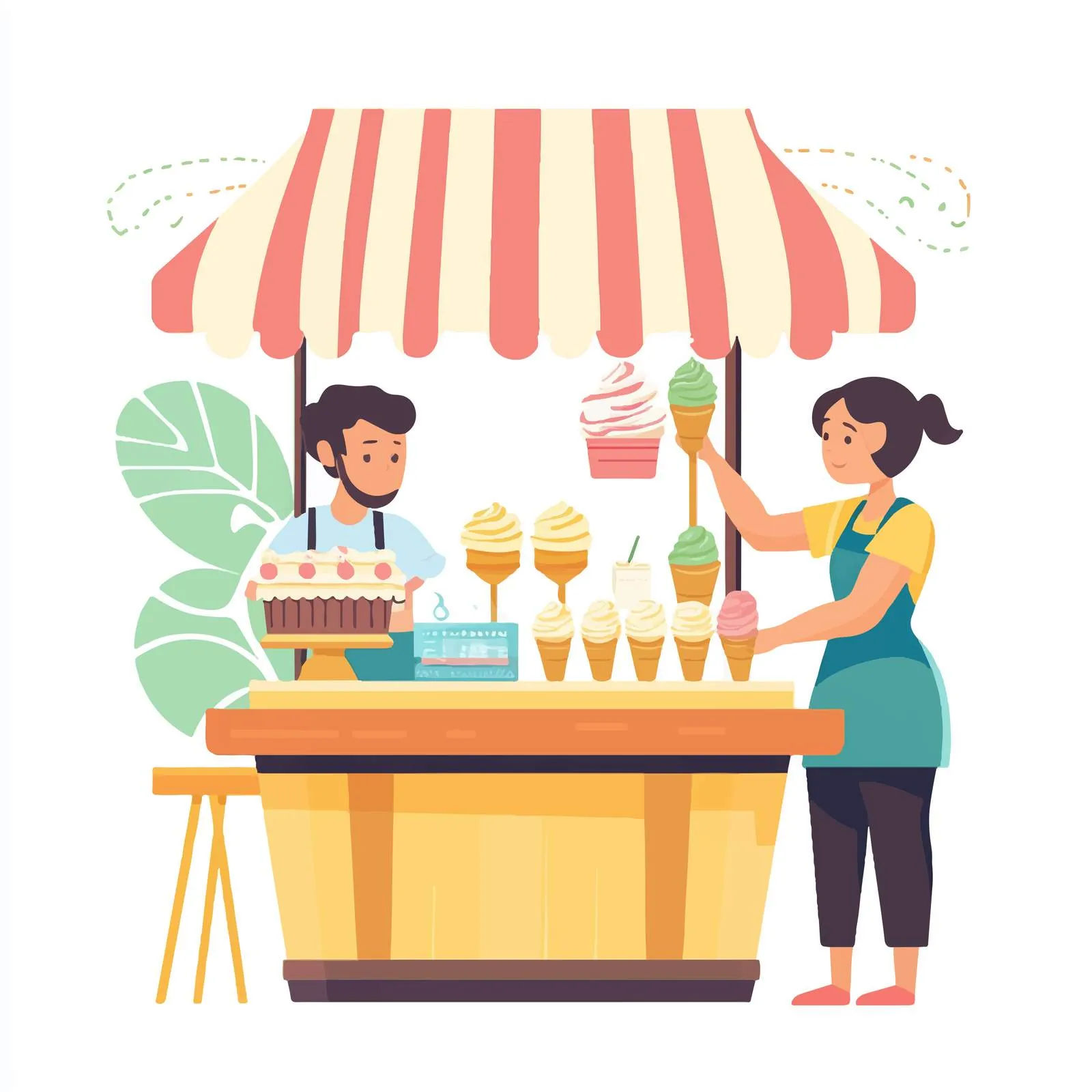 Ice Cream Vendor at Outdoor Park Stall — free download from Dotvec