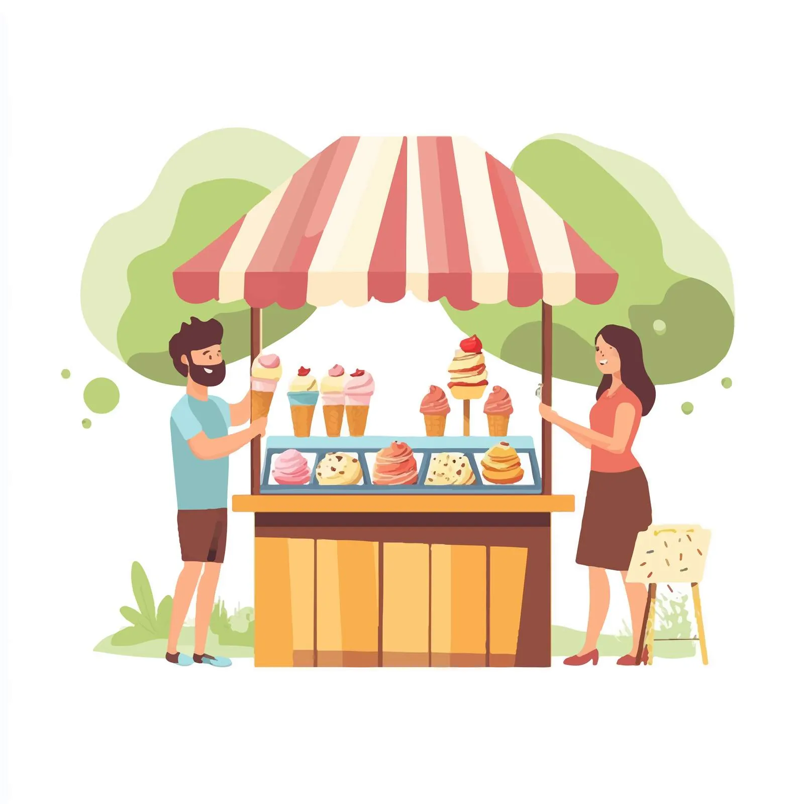 Outdoor Ice Cream Vendor in Park — free download from Dotvec