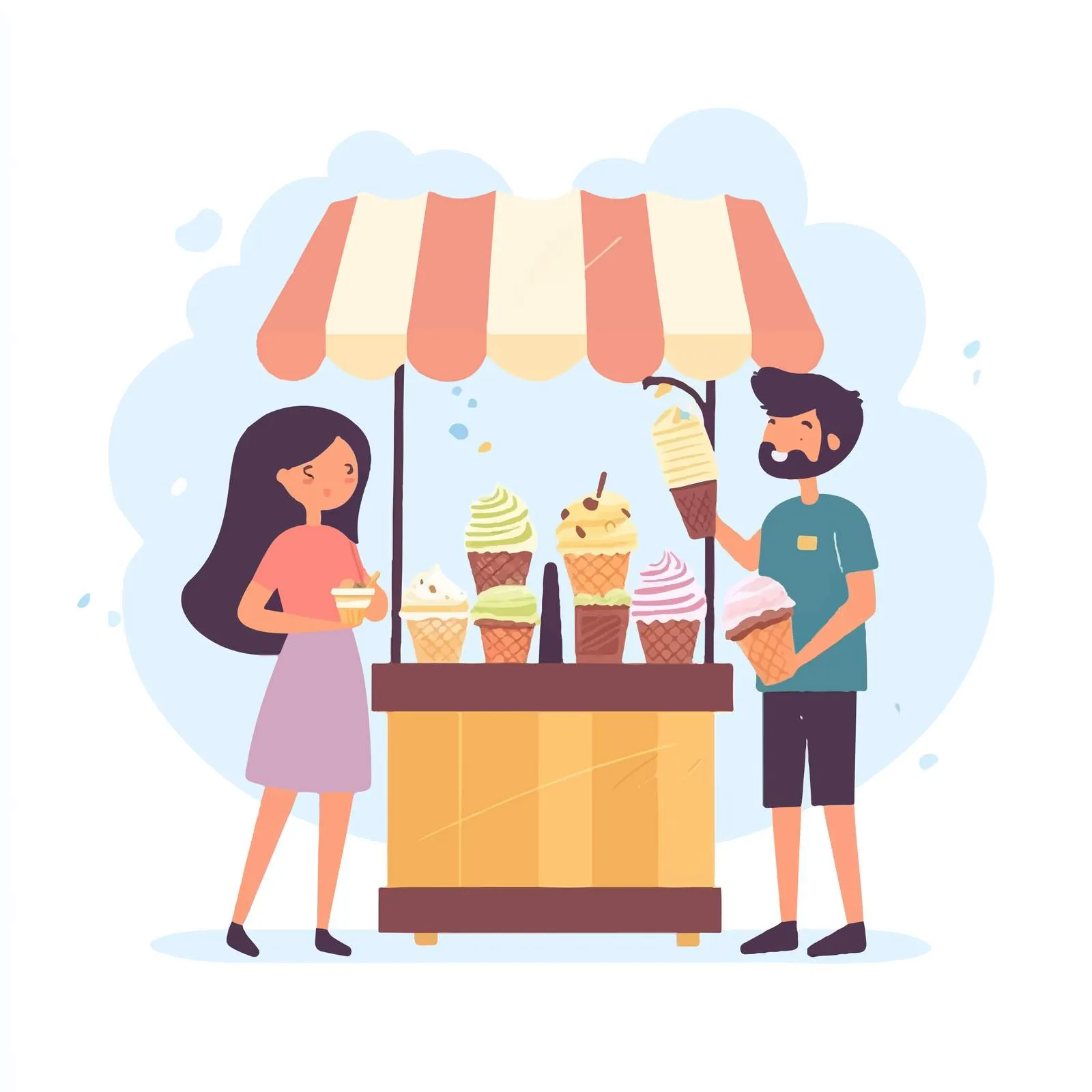 Ice Cream Vendor at Park Stall — free download from Dotvec