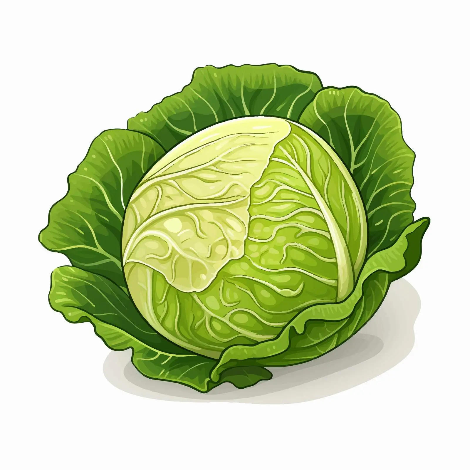Cabbage Line Vector Illustration on White Background — free download from Dotvec